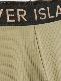 River Island Green Frill Rib Top & Waistband Leggings Set