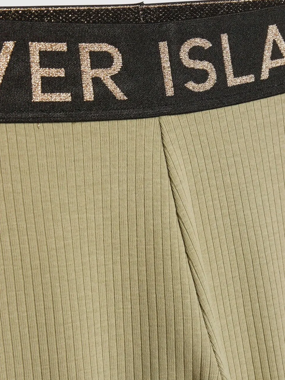 River Island Green Frill Rib Top & Waistband Leggings Set
