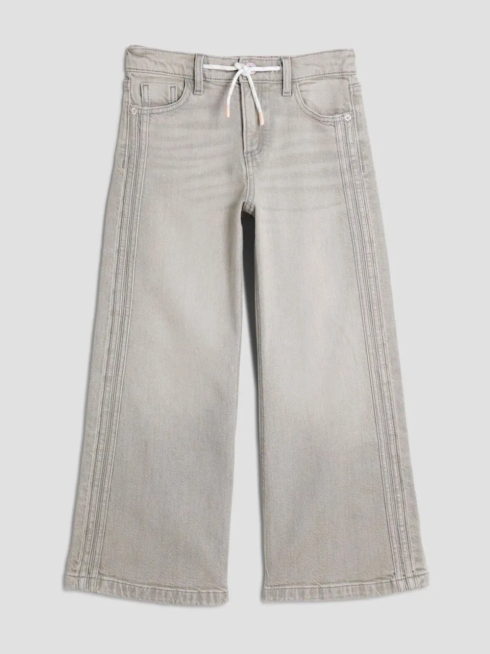 River Island Grey Girls Pull On Wide Jeans