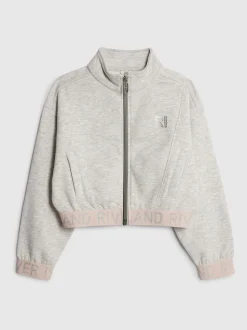 River Island Grey Girls Waistband Bomber Jacket