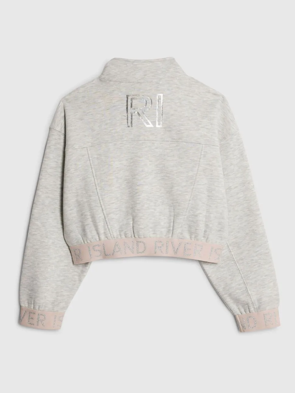 River Island Grey Girls Waistband Bomber Jacket