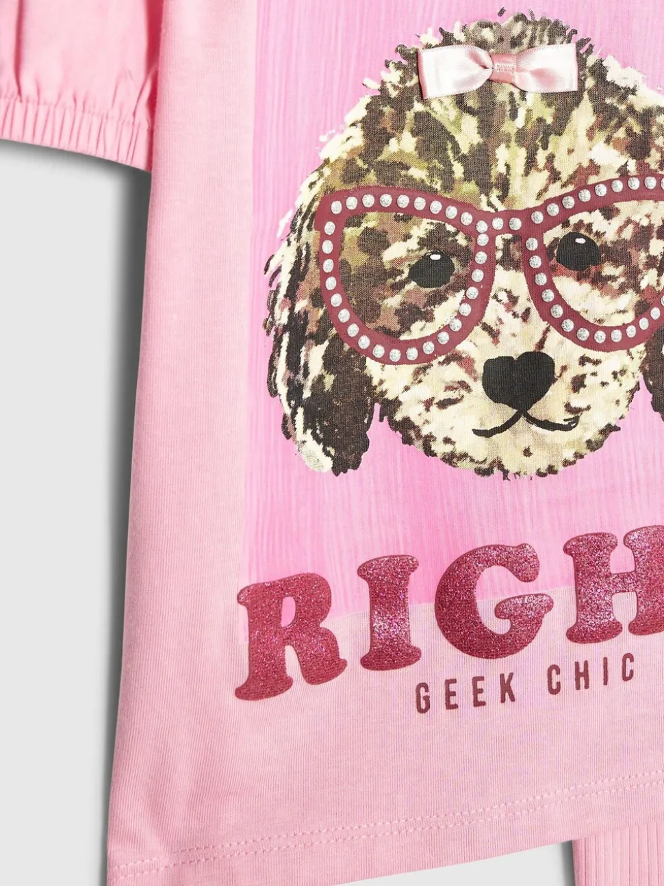 River Island Pink Always Right Dog T-Shirt & Rainbow Waistband Kickflare Leggings Set
