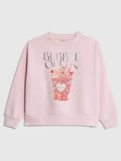 River Island Pink Bubble Queen Sweatshirt