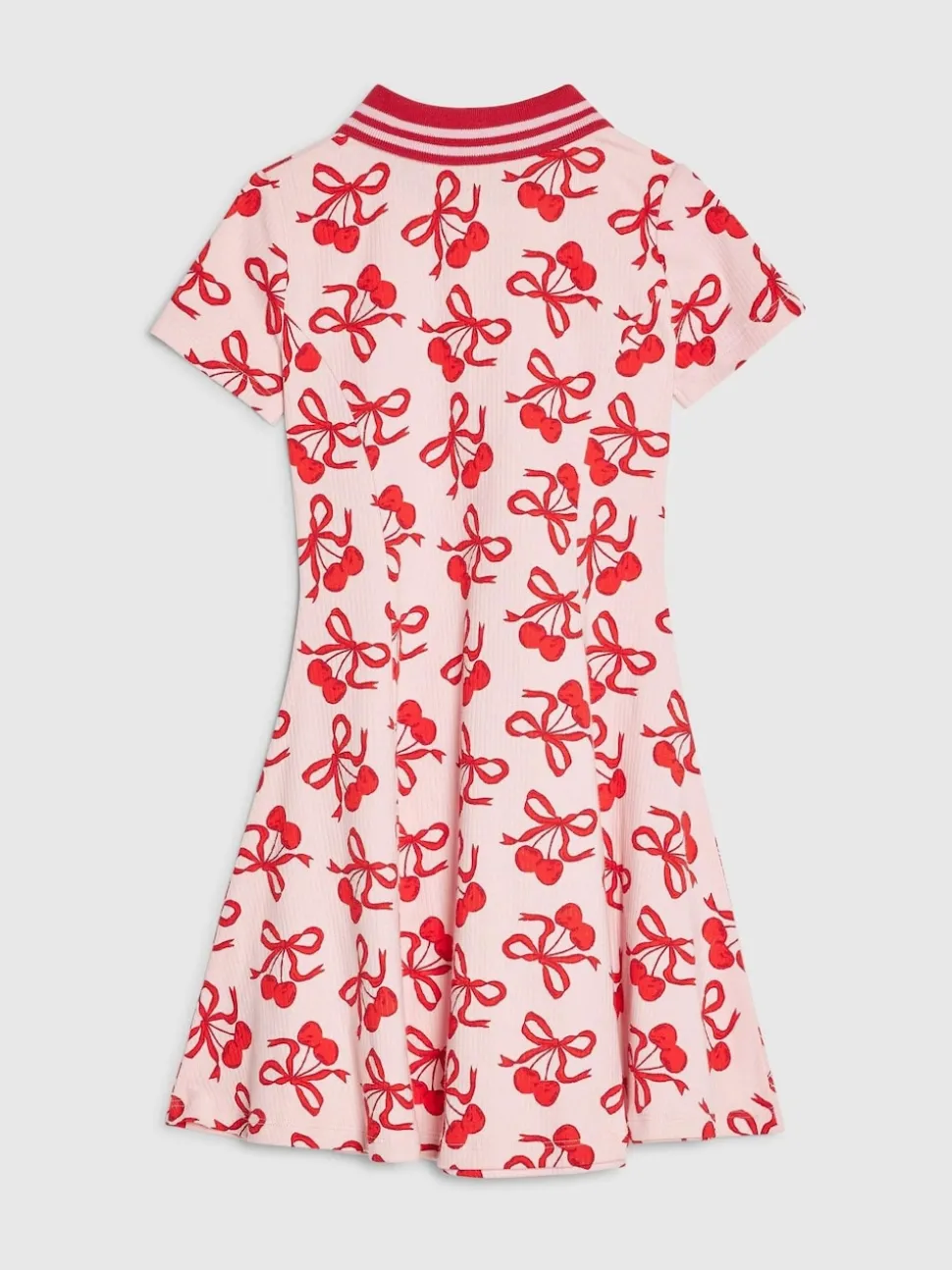 River Island Pink Cherry & Bow Print Polo Dress