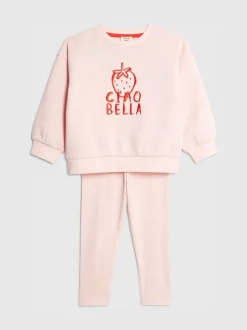 River Island Pink Ciao Bella Sweatshirt & Leggings Set