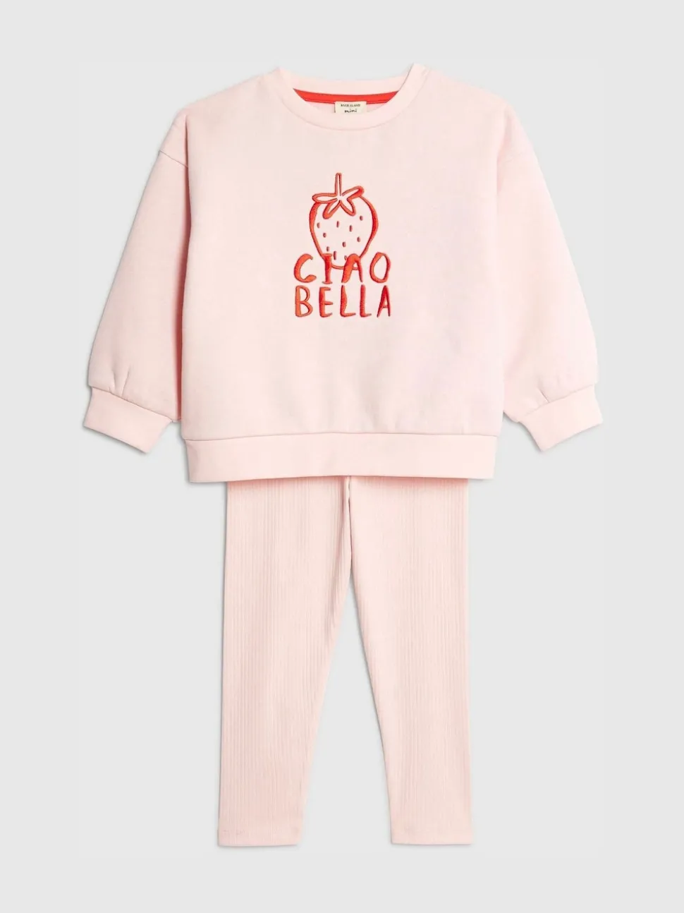 River Island Pink Ciao Bella Sweatshirt & Leggings Set