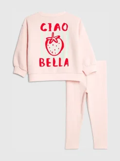 River Island Pink Ciao Bella Sweatshirt & Leggings Set