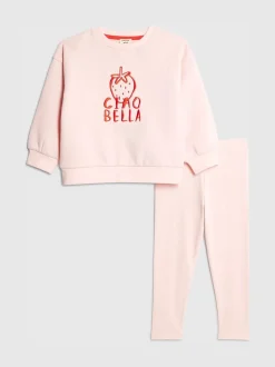 River Island Pink Ciao Bella Sweatshirt & Leggings Set