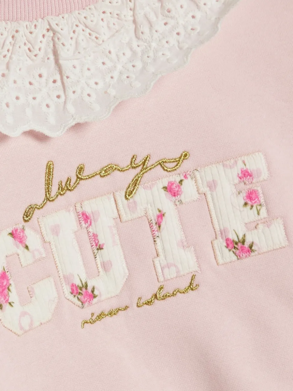 River Island Pink Collared Sweatshirt & Printed Legging Set