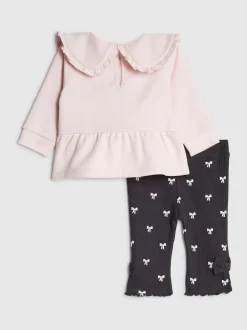 River Island Pink Cute Bow Sweat & Leggings Set