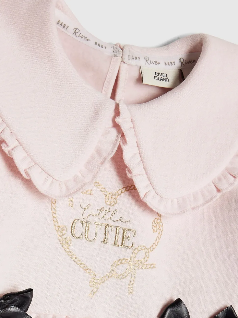 River Island Pink Cute Bow Sweat & Leggings Set