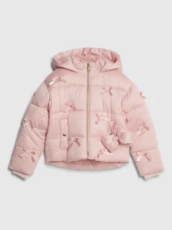 River Island Pink 3D Bow Padded Jacket
