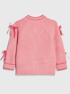 River Island Pink 3D Heart & Bow Cardigan