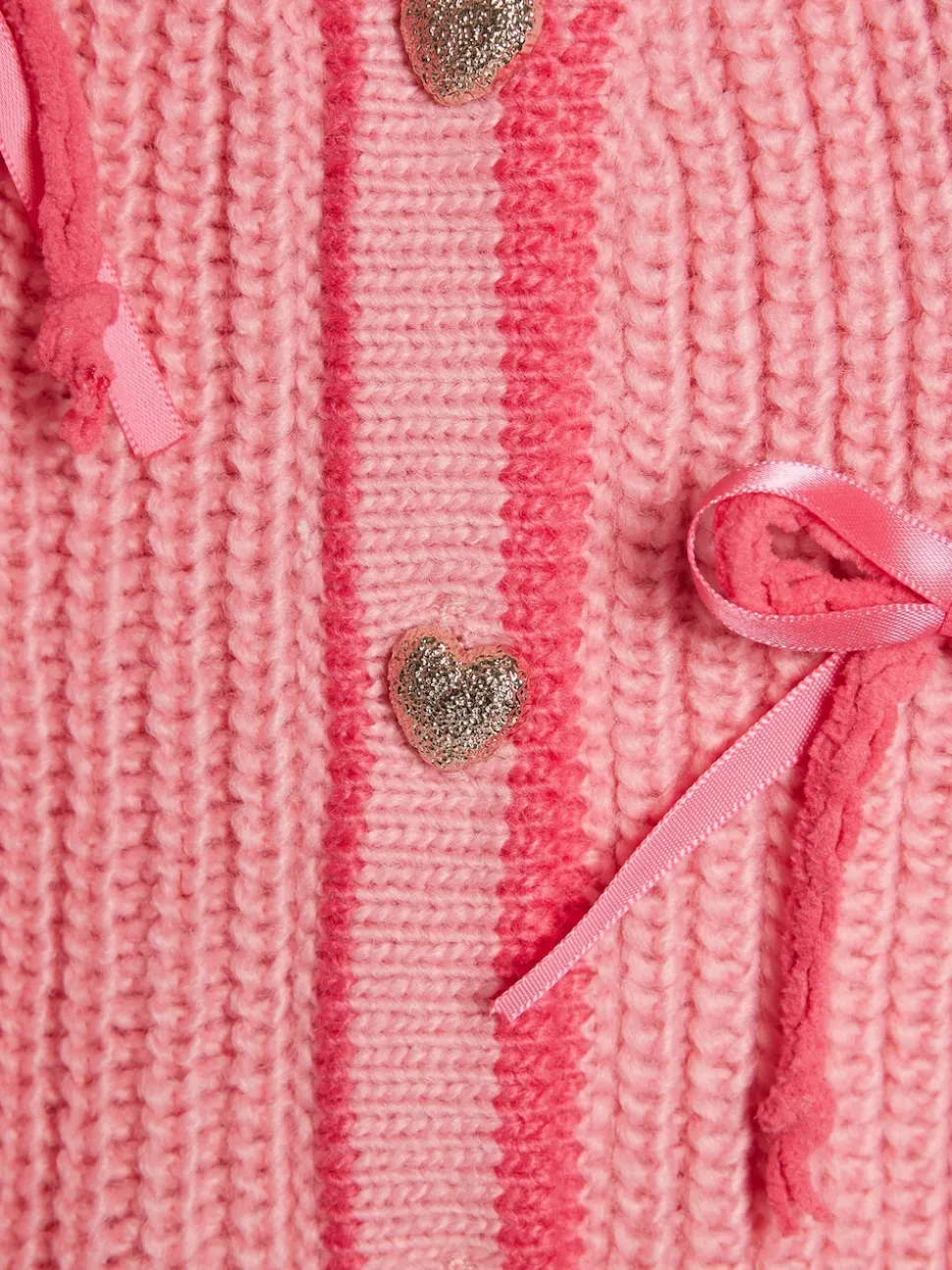 River Island Pink 3D Heart & Bow Cardigan