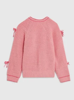 River Island Pink 3D Heart & Bow Cardigan