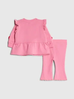 River Island Pink 3D Heart Sweat & Leggings Set