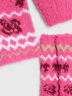 River Island Pink Fairisle Bow Cosy Cardigan & Shorts Set