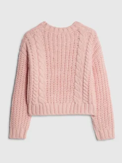 River Island Pink Flower Embroidered Cable Jumper