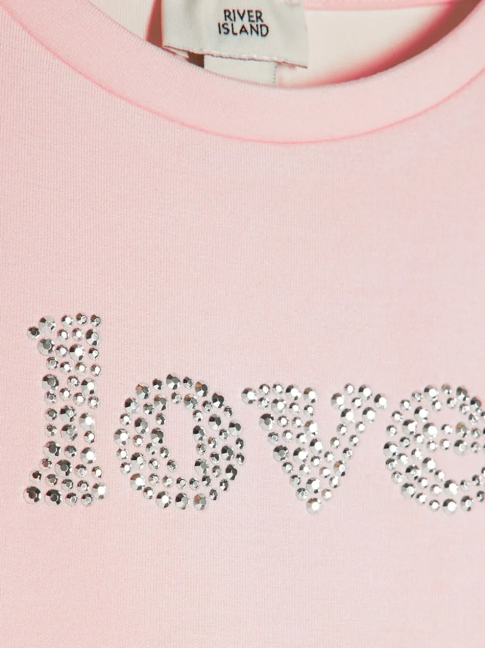 River Island Pink Girls Clean T-Shirt and Joggers Set