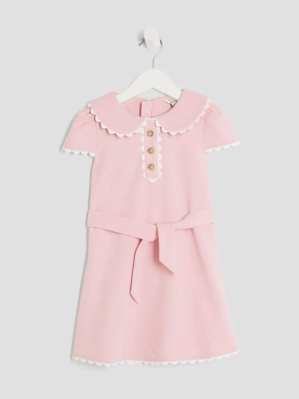 River Island Pink Girls Collared Scuba Dress