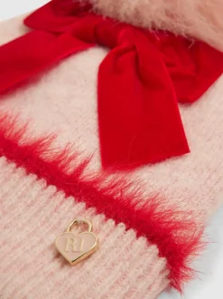 River Island Pink Girls 3D Bow Beanie