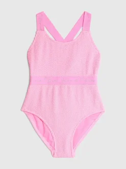 River Island Pink Girls Elastic Textured Swimsuit
