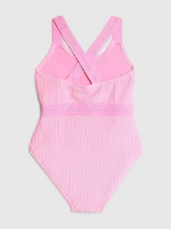 River Island Pink Girls Elastic Textured Swimsuit