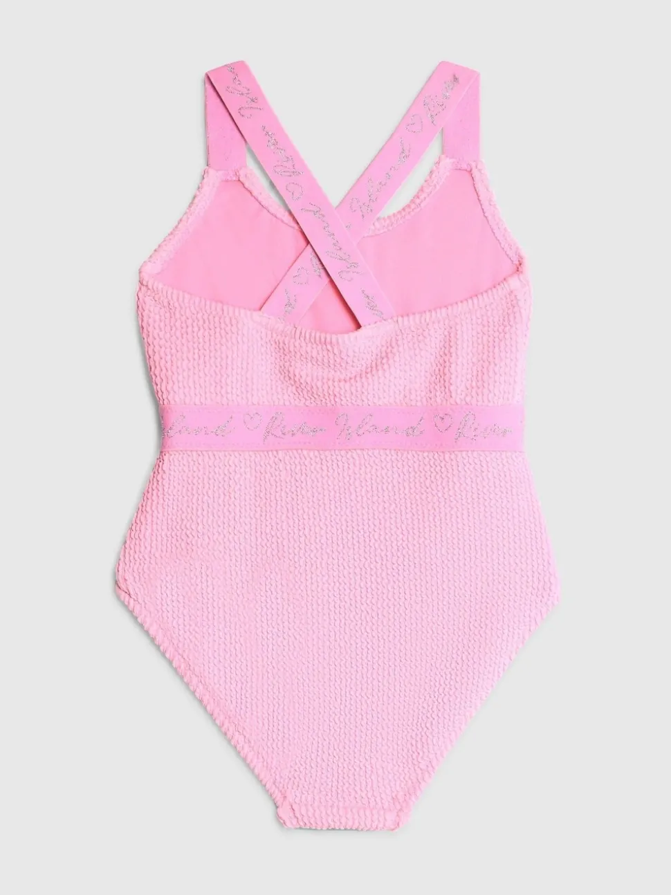 River Island Pink Girls Elastic Textured Swimsuit