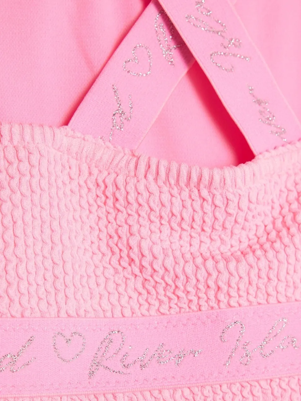 River Island Pink Girls Elastic Textured Swimsuit