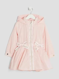 River Island Pink Girls Peplum Rain Coat