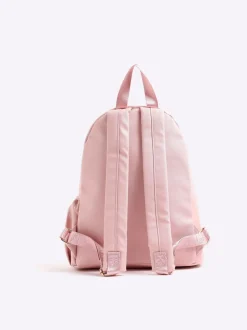 River Island Pink Heart Lock Pocket Backpack