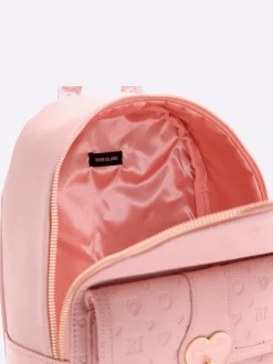 River Island Pink Heart Lock Pocket Backpack