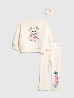 River Island Pink Iconic Bear Sweatshirt & Leggings 3 Piece Set