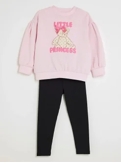 River Island Pink Little Princess Bear & Leggings Set