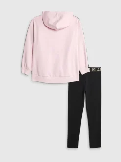 River Island Pink Logo Waistband Hoodie & Joggers Set