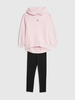 River Island Pink Logo Waistband Hoodie & Joggers Set