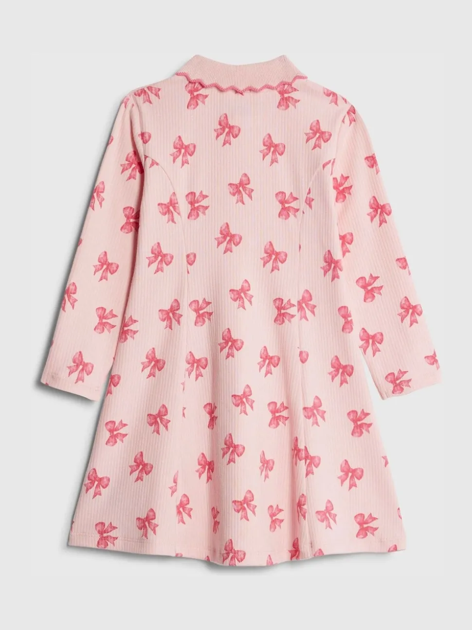 River Island Pink Long Sleeve Rib Polo Dress