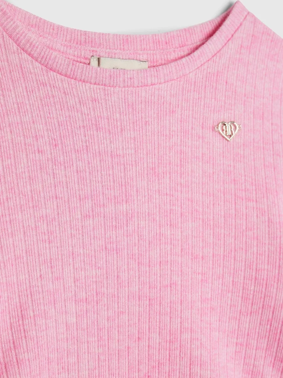 River Island Pink Long Sleeve Ruched Cosy Crop Top & Kickflare Set