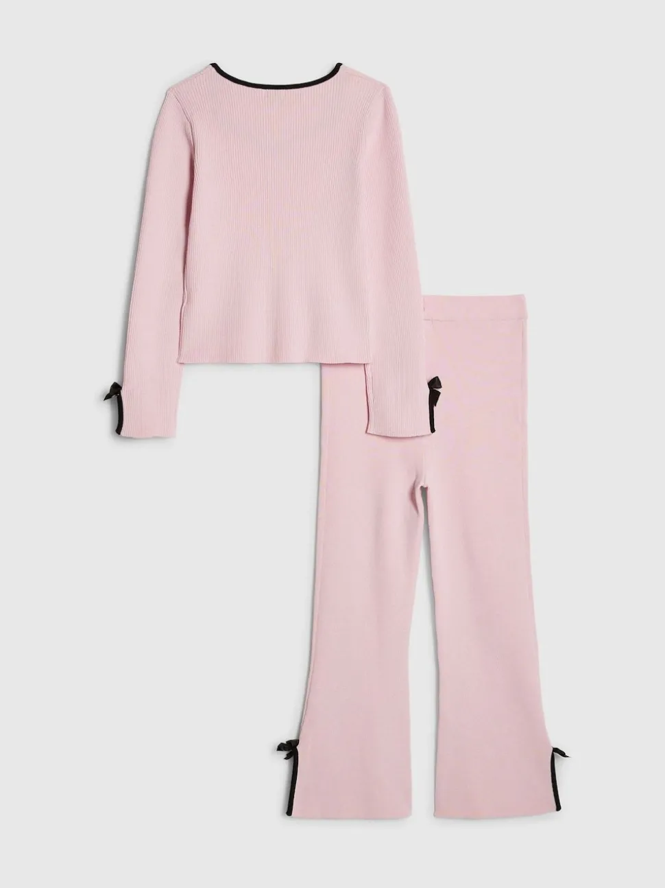 River Island Pink Long Sleeve Bow Top & Joggers Set