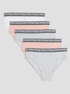 River Island Pink Mix Briefs 5 Pack