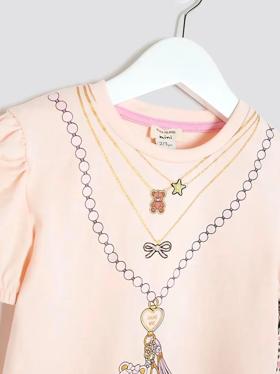 River Island Pink Necklace T-Shirt and Leggings Set