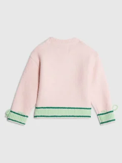 River Island Pink Nephthys Argyle Bow Jumper