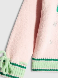 River Island Pink Nephthys Argyle Bow Jumper