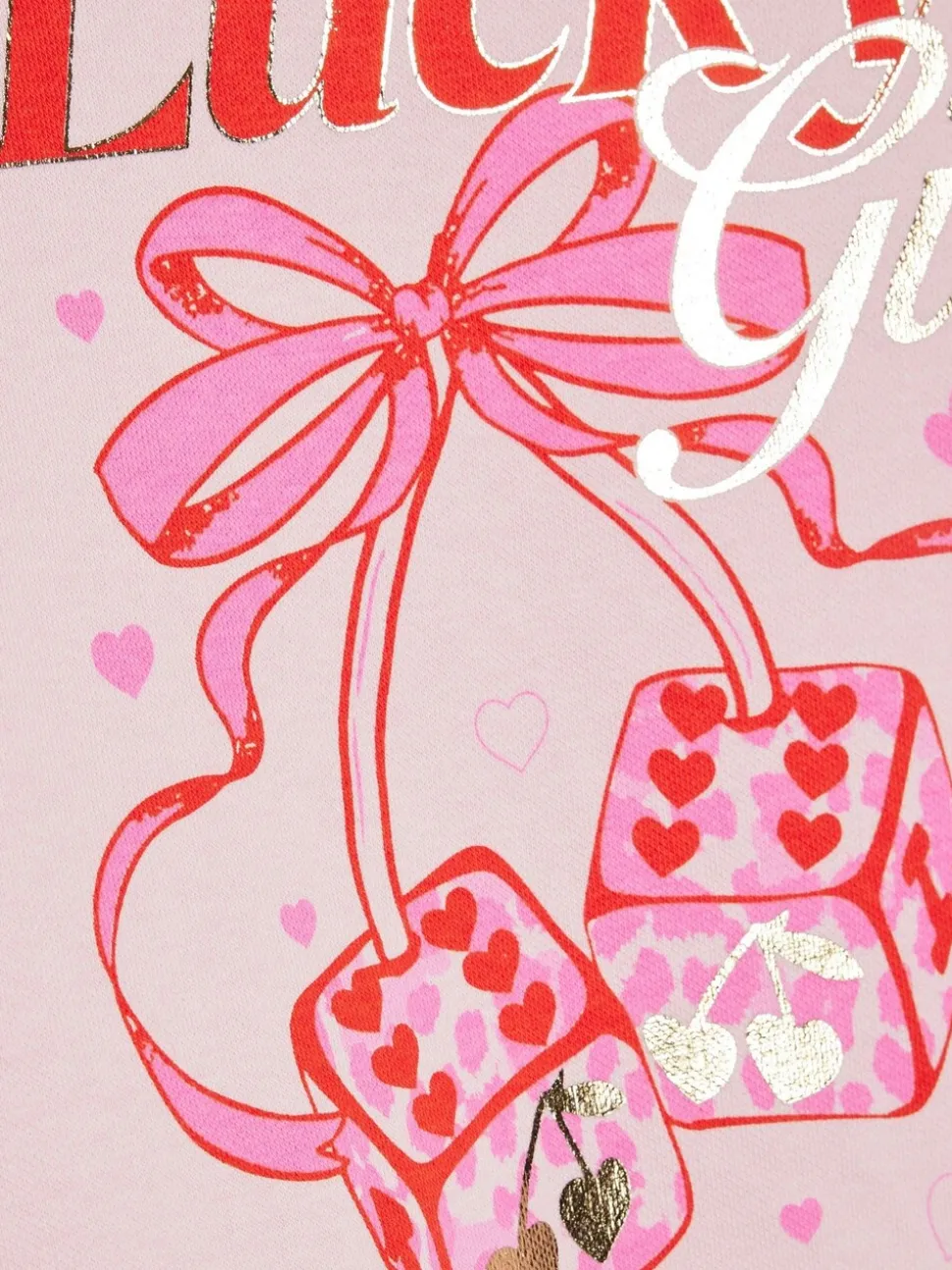 River Island Pink Paris Heart Sweatshirt
