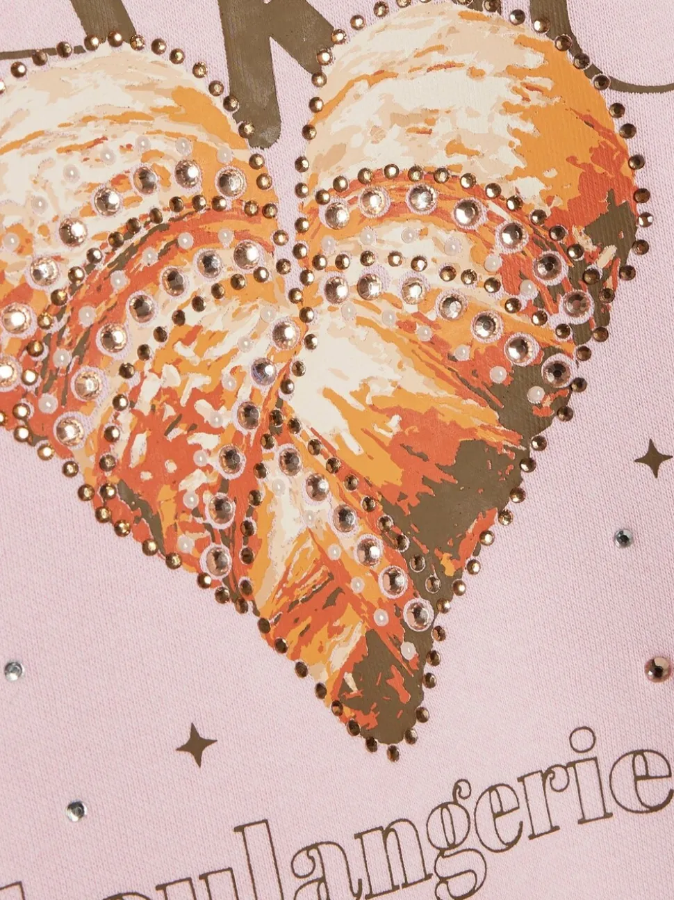 River Island Pink Paris Heart Sweatshirt