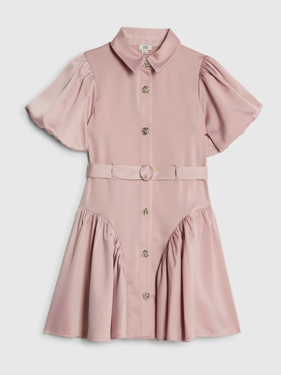 River Island Pink Satin Prom Dress