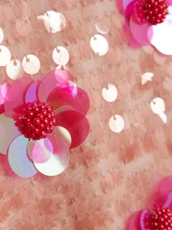 River Island Pink Sequin Flower Playsuit