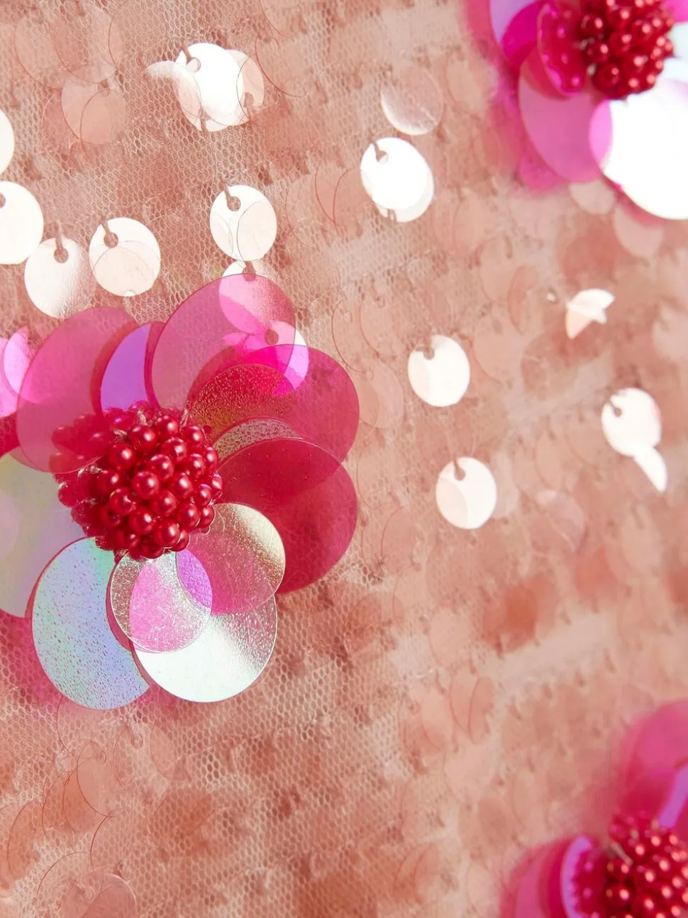 River Island Pink Sequin Flower Playsuit