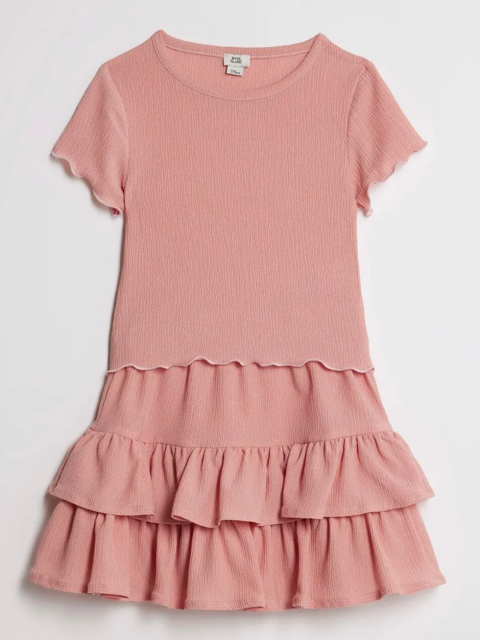 River Island Pink Textured Baby T-Shirt & Rara Skirt Set