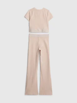 River Island Pink Waist Band Top and Kickflare Set